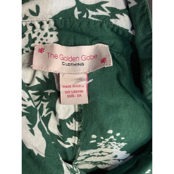 Floral Green Dress 3X 100% Rayon Princess Fairy Preppy Elegant Maxi Dress - Picture 3 of 4